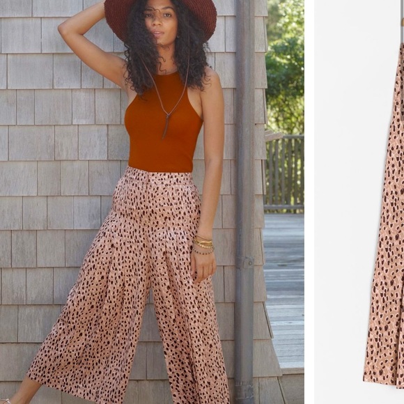 Anthropologie NWT Maeve Wide-Leg Trousers Size L.